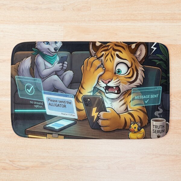 Item preview, Funny AI Tiger Cub Autocorrect — Please Send The Alligator — NeoTigLuna designed and sold by NeoTigLuna.
