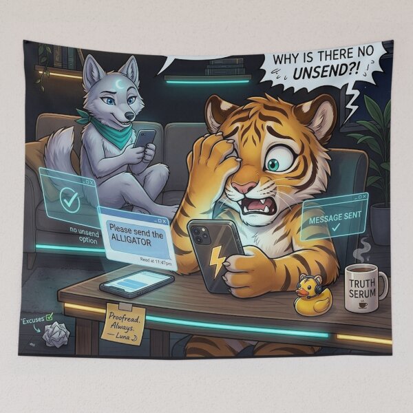 Item preview, Funny AI Tiger Cub Autocorrect — Please Send The Alligator — NeoTigLuna designed and sold by NeoTigLuna.
