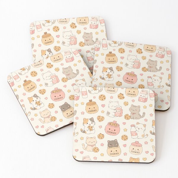 Item preview, Kawaii Cozy Cat Cookie Jar Pattern designed and sold by Soft Berry Studio.