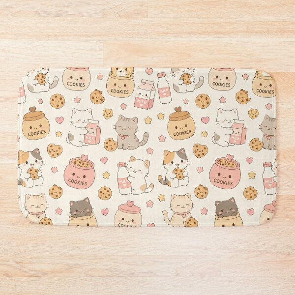 Item preview, Kawaii Cozy Cat Cookie Jar Pattern designed and sold by Soft Berry Studio.