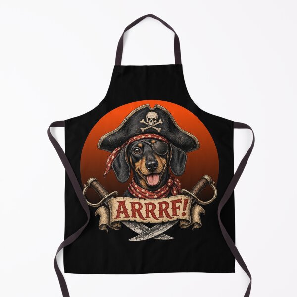 Aperçu de l'œuvre Teckel pirate rigolo | Arrrf ! Art de teckel pirate créée et vendue par NerdyWerks.