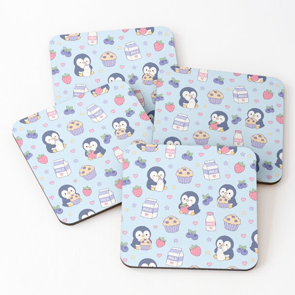 Item preview, Kawaii Penguin Berry Muffin Pattern designed and sold by Soft Berry Studio.