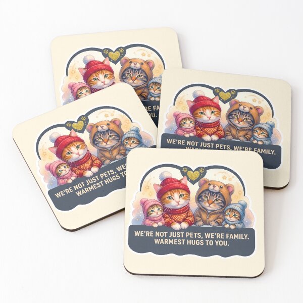 Item preview, We're Not Just Pets We're Family Winter Cat Sticker Art designed and sold by Good Vibes .