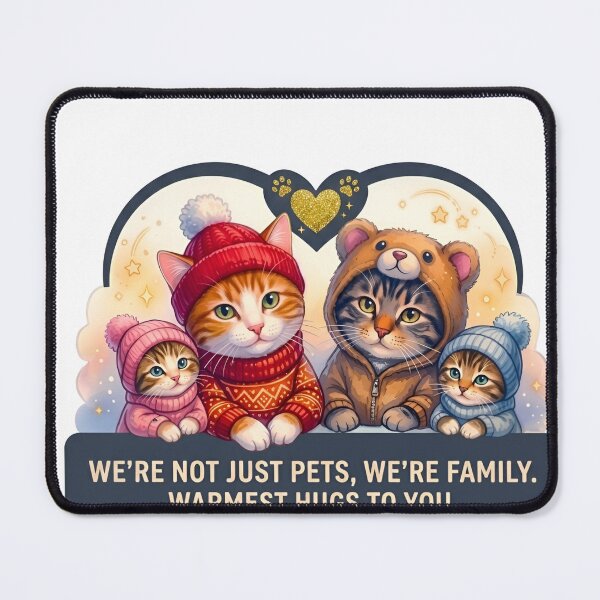 Item preview, We're Not Just Pets We're Family Winter Cat Sticker Art designed and sold by Good Vibes .