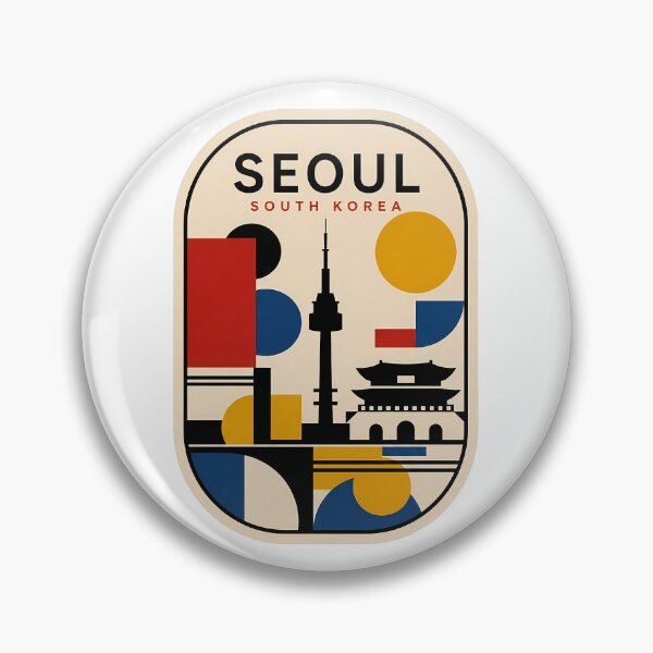 Item preview, Seoul South Korea Retro Geometric Skyline designed and sold by k3rstman1.
