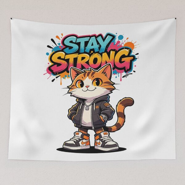 Item preview, Stay Strong Cat Urban Style designed and sold by LINSSEX Style • Urban & Sport Streetwear.
