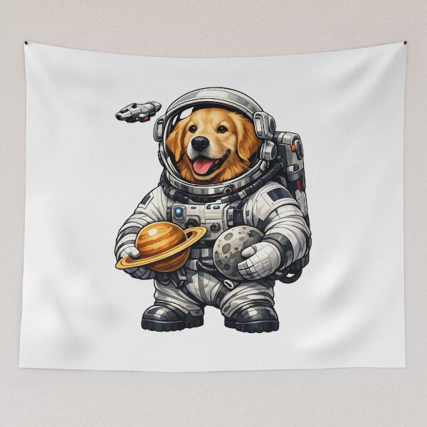 Item preview, Golden Retriever Astronaut Exploring the Galaxy designed and sold by builtforyou.