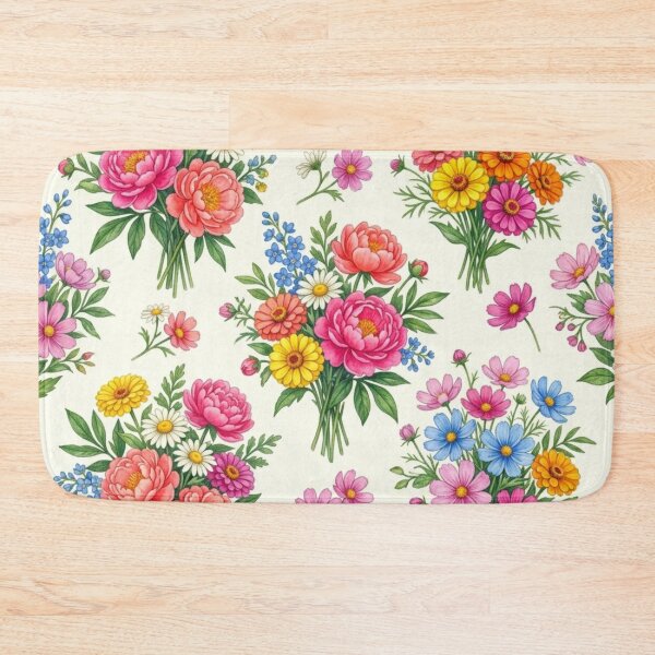 Item preview, Vintage Watercolor Wildflower Bouquet Seamless Pattern designed and sold by FashioonTrends.