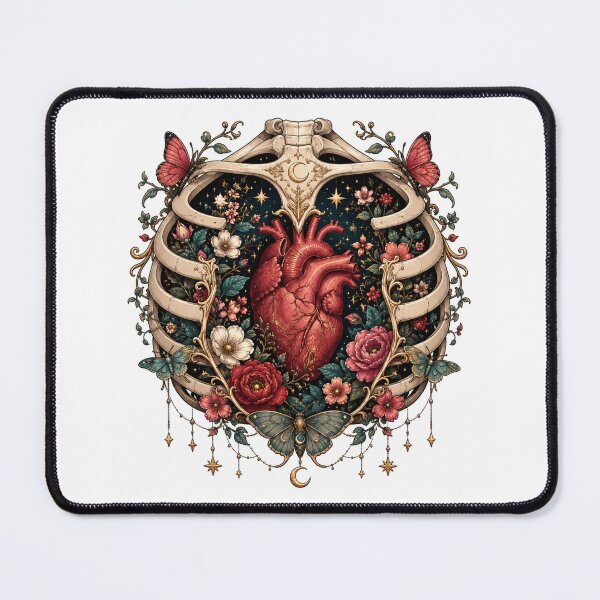 Item preview, Botanical Heart Ribcage Moon Art designed and sold by plam50.