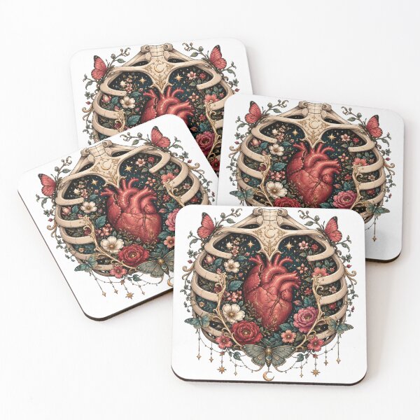Item preview, Botanical Heart Ribcage Moon Art designed and sold by plam50.