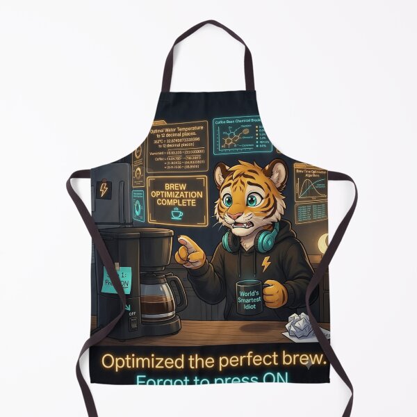 Item preview, Funny AI Tiger Cub Coffee — Optimized Perfect Brew Forgot Press ON — NeoTigLuna designed and sold by NeoTigLuna.