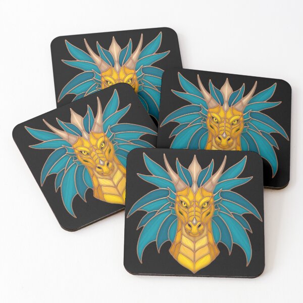 Item preview, Golden Dragon Stained Glass | Fantasy Dragon Art designed and sold by Italkam.
