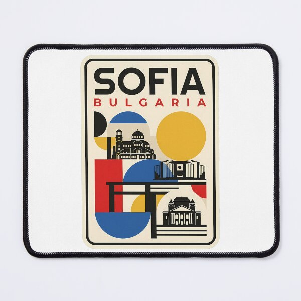 Item preview, Retro Sofia Bulgaria Geometric City Skyline designed and sold by k3rstman1.