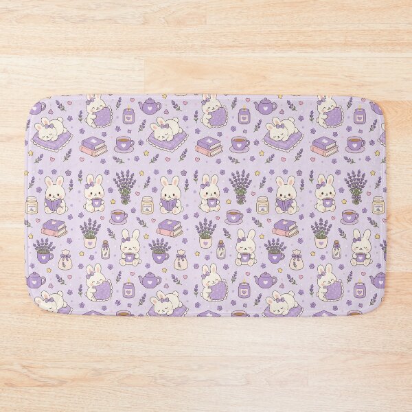 Item preview, Cute Bunny Lavender Cozy Kawaii Pattern designed and sold by Soft Berry Studio.