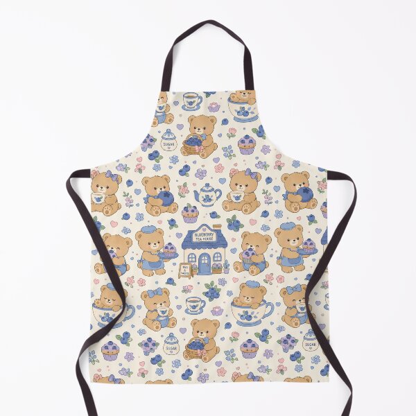 Item preview, Cute Teddy Bear Blueberry Tea House Kawaii Pattern designed and sold by Soft Berry Studio.