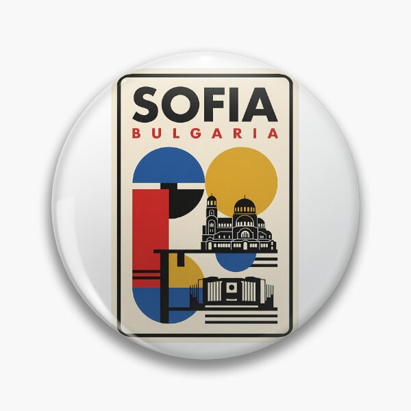 Item preview, Sofia Bulgaria Retro Geometric Cityscape Travel designed and sold by k3rstman1.