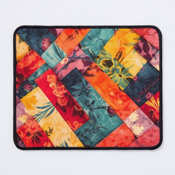 Item preview, Woven Botanical: Diagonal Patchwork Floral Print designed and sold by LiveLearnCreate.