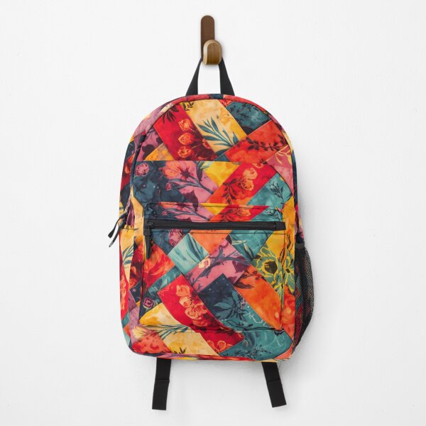 Item preview, Woven Botanical: Diagonal Patchwork Floral Print designed and sold by LiveLearnCreate.