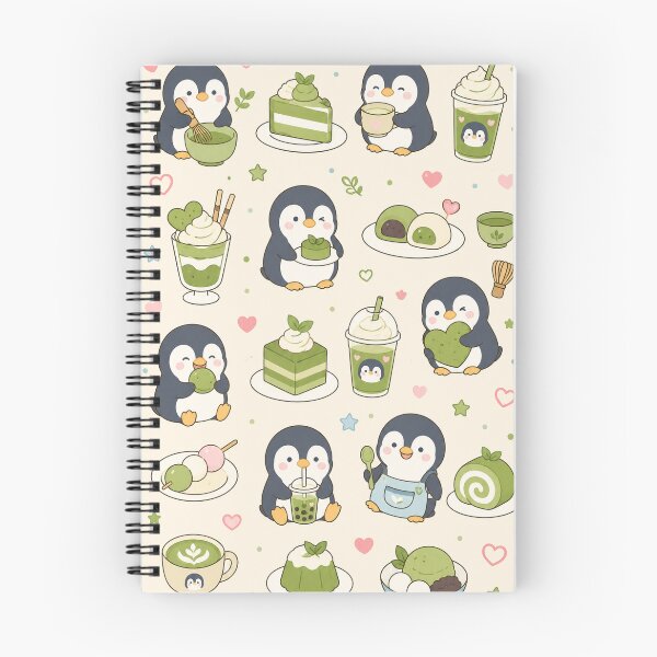 Item preview, Cute Penguin Matcha Dessert Kawaii Pattern designed and sold by Soft Berry Studio.