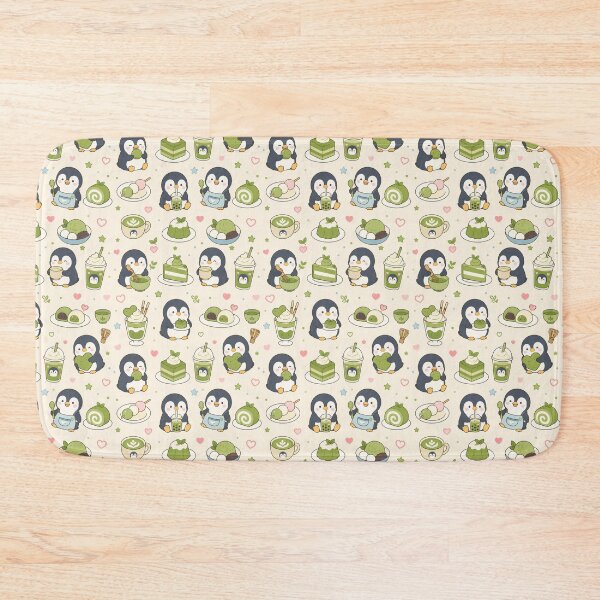 Item preview, Cute Penguin Matcha Dessert Kawaii Pattern designed and sold by Soft Berry Studio.