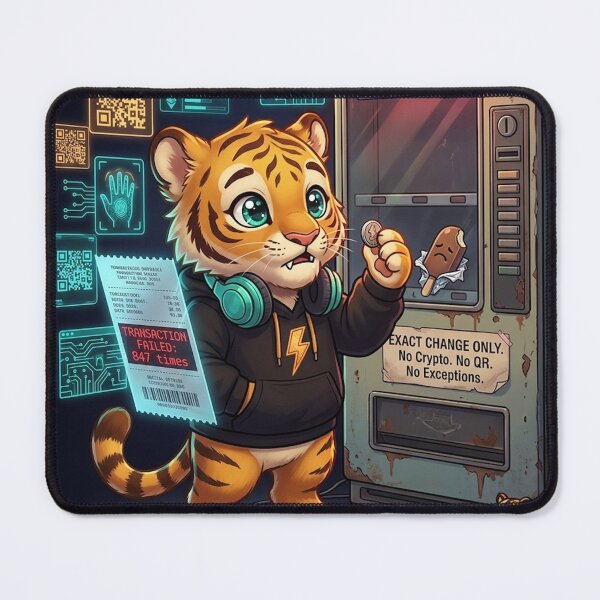 Item preview, Funny AI Tiger Cub Vending Machine — Precision Speed Scale 75 Cents — NeoTigLuna designed and sold by NeoTigLuna.