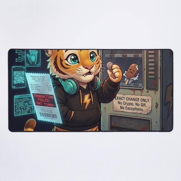 Item preview, Funny AI Tiger Cub Vending Machine — Precision Speed Scale 75 Cents — NeoTigLuna designed and sold by NeoTigLuna.