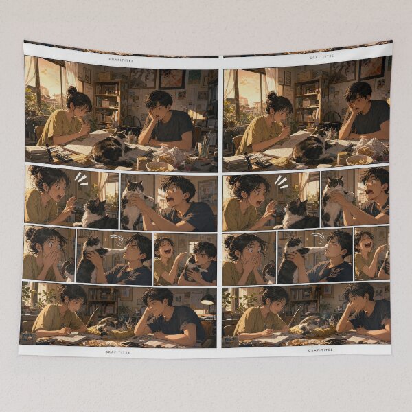 Item preview, Student Life Cozy Reading Room Comic Print designed and sold by Grafititee.