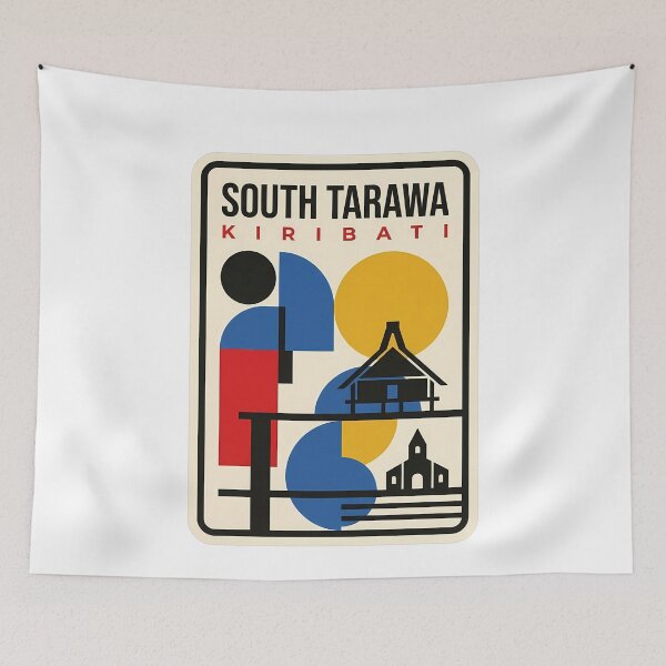 Item preview, South Tarawa Kiribati Vintage Geometric Travel Art designed and sold by k3rstman1.