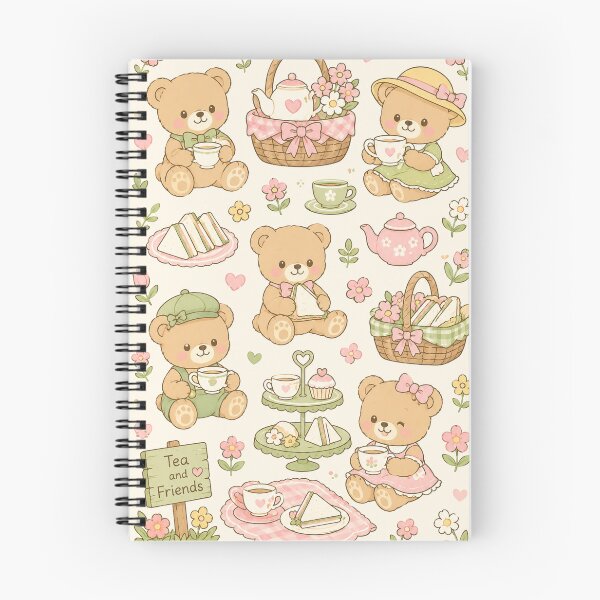 Item preview, Cute Teddy Bear Picnic Tea Kawaii Pattern designed and sold by Soft Berry Studio.