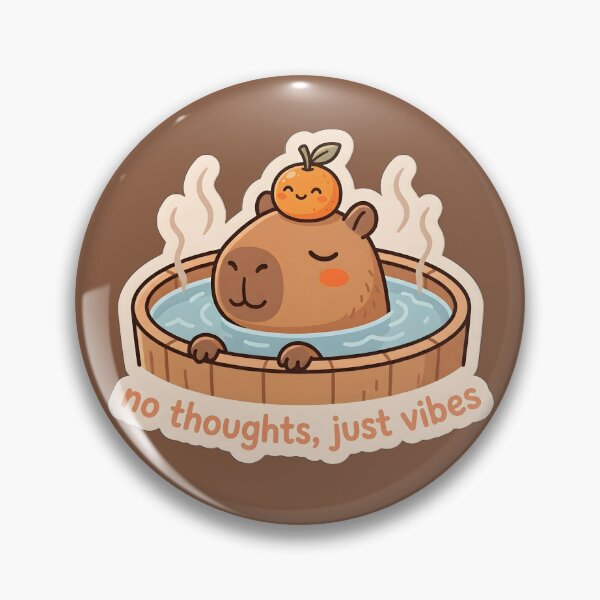 Item preview, Capybara No Thoughts Just Vibes - Hot Spring designed and sold by Nelloo12.