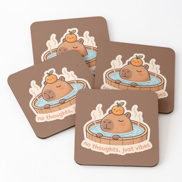 Item preview, Capybara No Thoughts Just Vibes - Hot Spring designed and sold by Nelloo12.