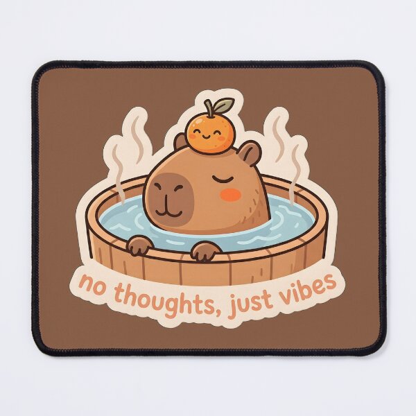 Item preview, Capybara No Thoughts Just Vibes - Hot Spring designed and sold by Nelloo12.