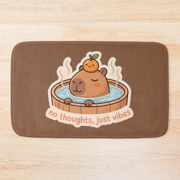 Item preview, Capybara No Thoughts Just Vibes - Hot Spring designed and sold by Nelloo12.