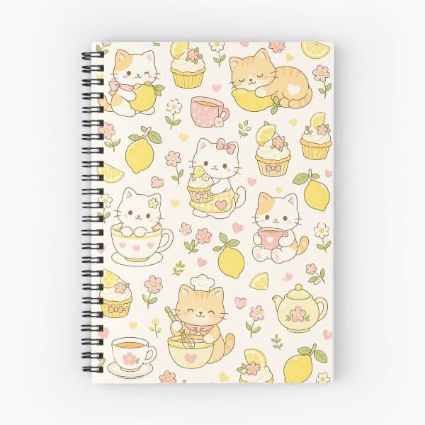 Item preview, Cute Cat Lemon Bakery Kawaii Pattern designed and sold by Soft Berry Studio.
