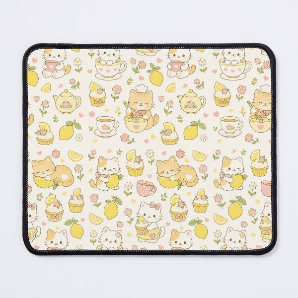 Item preview, Cute Cat Lemon Bakery Kawaii Pattern designed and sold by Soft Berry Studio.