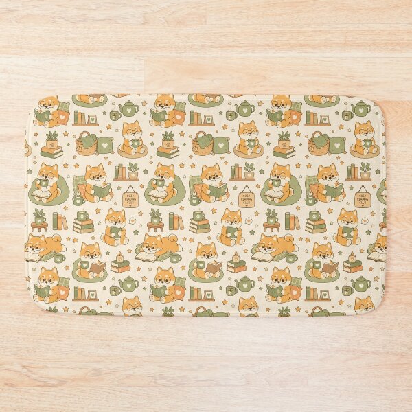 Item preview, Cute Shiba Cozy Reading Kawaii Pattern designed and sold by Soft Berry Studio.