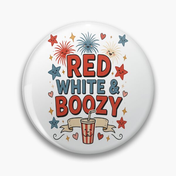 Item preview, Red White & Boozy Patriotic Fourth of July | Cute Fireworks Party  designed and sold by InspiredCreatives.