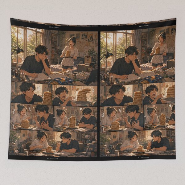 Item preview, Student Life Cozy Reading Room Comic Print designed and sold by Grafititee.