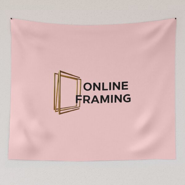 Item preview, Online Framing Luxury Golden 3D Geometric Frame Logo designed and sold by Dream Weave Studio.