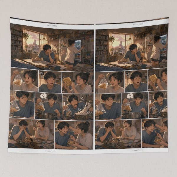 Item preview, Student Life Cozy Reading Room Comic Print designed and sold by Grafititee.