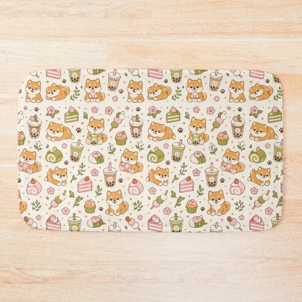 Item preview, Cute Shiba Matcha Dessert Kawaii Pattern designed and sold by Soft Berry Studio.