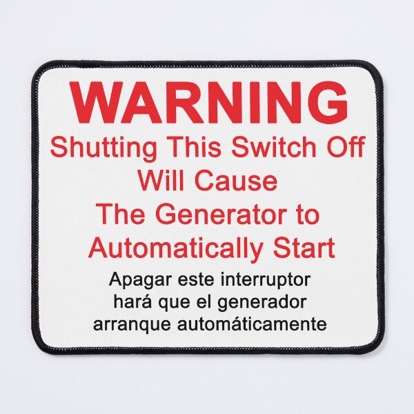 Artikelvorschau, Generator startet automatisch - WARNHINWEIS entworfen und verkauft von Mr. Electrician.