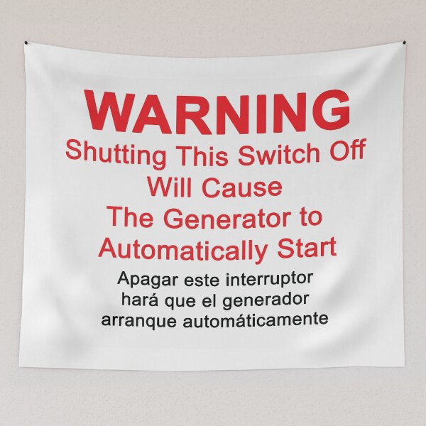 Item preview, Generator Automatically Starts - WARNING LABEL designed and sold by Mr. Electrician.
