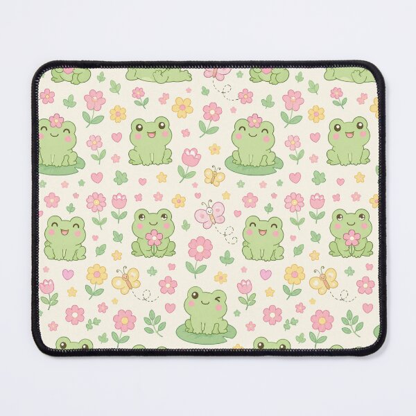 Item preview, Cute Frog Spring Flower Kawaii Pattern designed and sold by Soft Berry Studio.