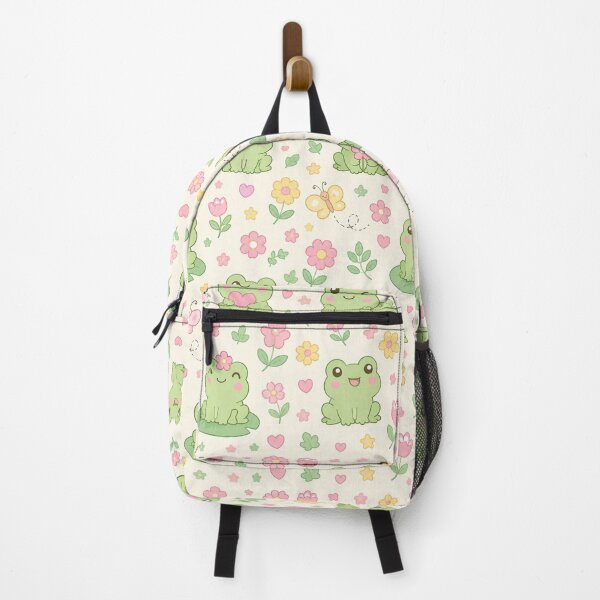 Item preview, Cute Frog Spring Flower Kawaii Pattern designed and sold by Soft Berry Studio.