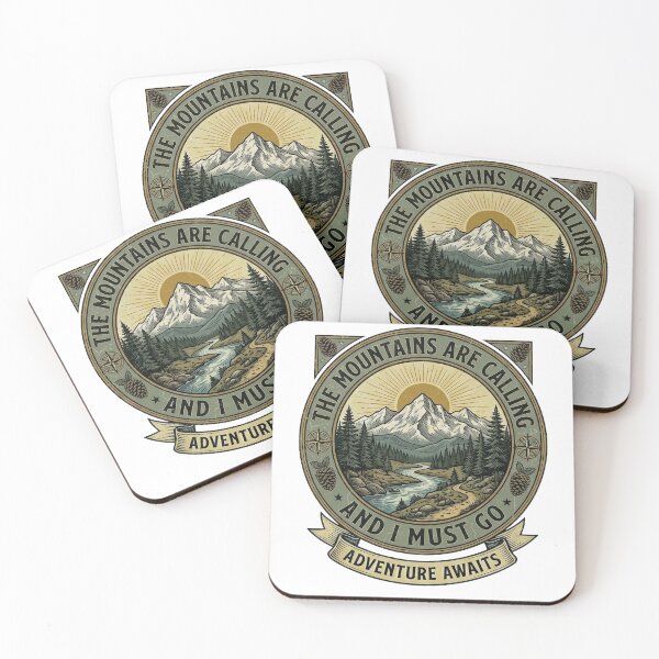 Item preview, The Mountains Are Calling Vintage Adventure Emblem T-Shirt Design designed and sold by rajmatrix007.