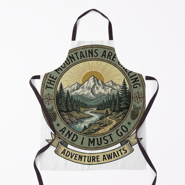 Item preview, The Mountains Are Calling Vintage Adventure Emblem T-Shirt Design designed and sold by rajmatrix007.
