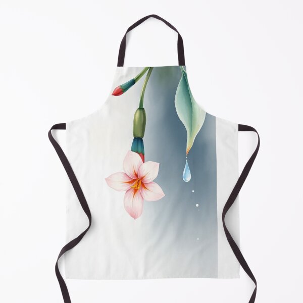 Item preview, Watercolor Pink Flower with Dripping Leaf designed and sold by Vida e Arte.