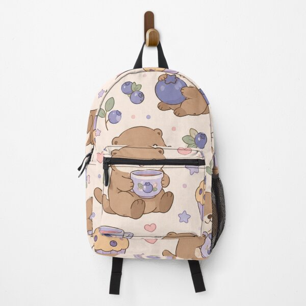 Item preview, Cute Otter Blueberry Tea Kawaii Pattern designed and sold by Soft Berry Studio.