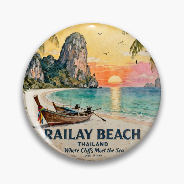 Item preview, Railay Beach Thailand Vintage Travel Poster | Spirit of Siam Collection designed and sold by Spirit of Siam.